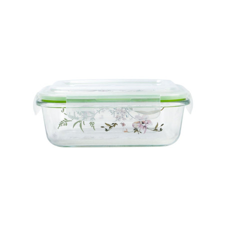 Caserola alimente, 21066G, sticla, dreptunghiulara, transparent, 0.6 L