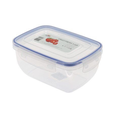 Caserola alimente, Frigo Fresh, plastic, dreptunghiulara, transparenta, 1.4 L
