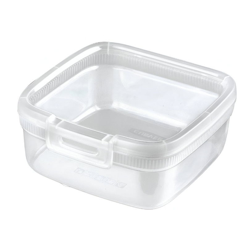 Caserola alimente, Snap Box, plastic, patrata, transparenta, 0.9 L