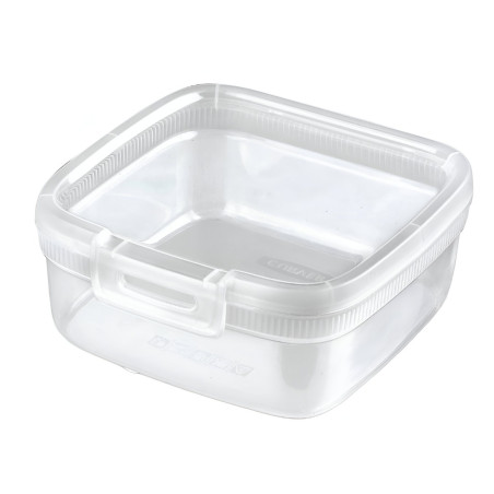 Caserola alimente, Snap Box, plastic, patrata, transparenta, 0.9 L