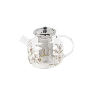 Ceainic cu infuzor, sticla, 21066G, transparent + multicolor, 1000 ml