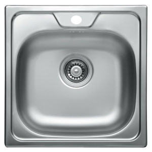 Chiuveta bucatarie inox anticalcar Doruq 1613, patrata, 50 x 50 cm, adancime cuva 15.5 cm