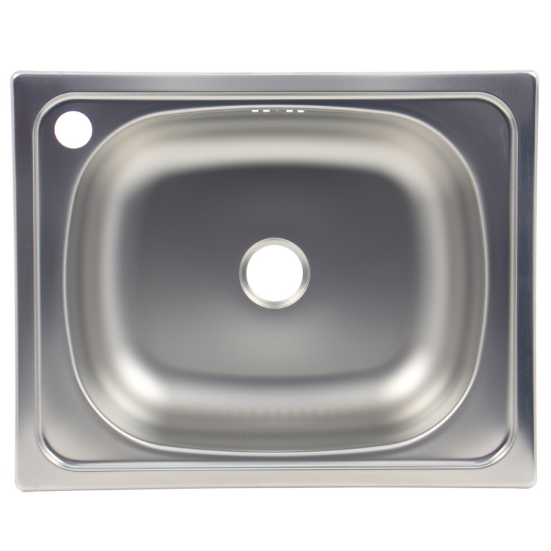 Chiuveta bucatarie inox satinat Doruq 1505 D, dreptunghiulara, cuva pe dreapta, 50 x 40 cm, adancime cuva 15 cm