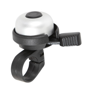 Claxon bicicleta, minisonerie, Ding Dong, metal, gri, 7 cm