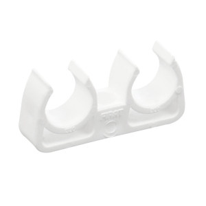Clema dubla suport teava PPR, D 25 mm, alb