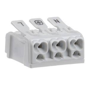 Clema rapida cu arc KSP3-L+N+PE, plastic + cupru stanat, set 10 bucati