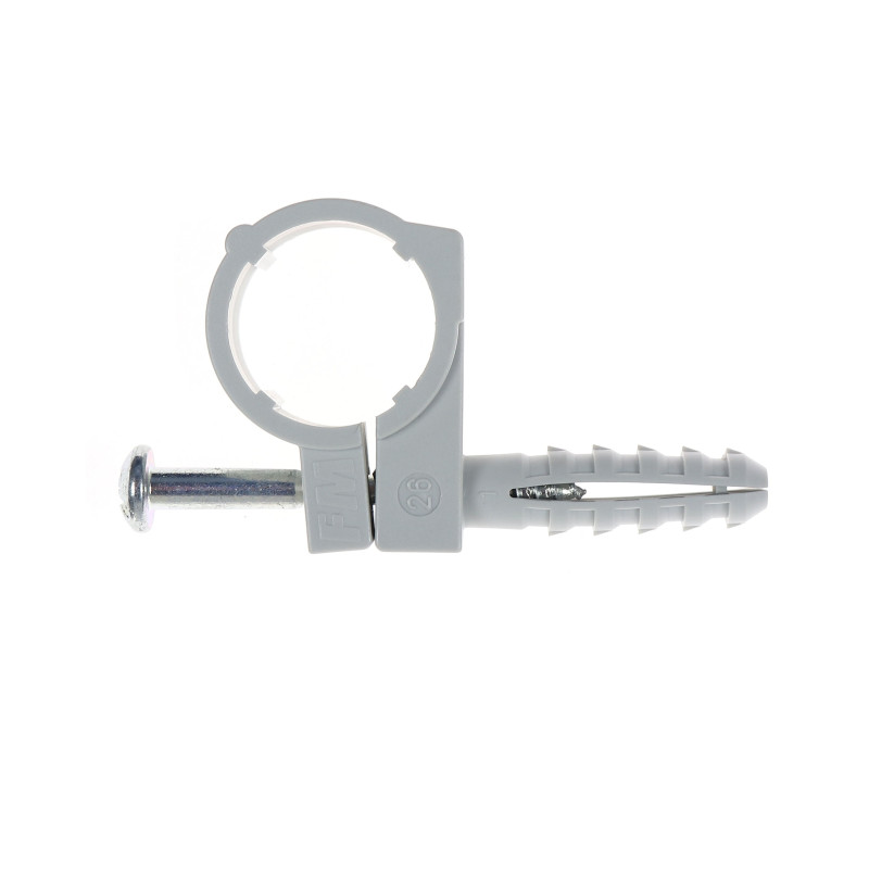 Colier din plastic, pentru tevi, Friulsider CTN, 20 mm + surub, 8 x 30 mm