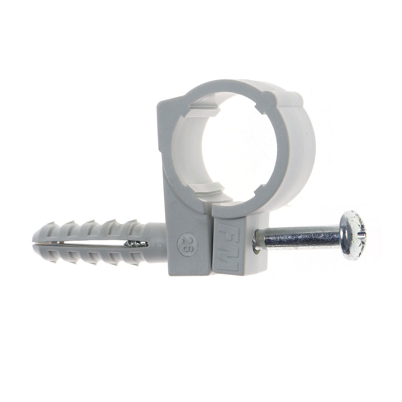 Colier din plastic, pentru tevi, Friulsider CTN, 26 mm + surub, 10 x 40 mm