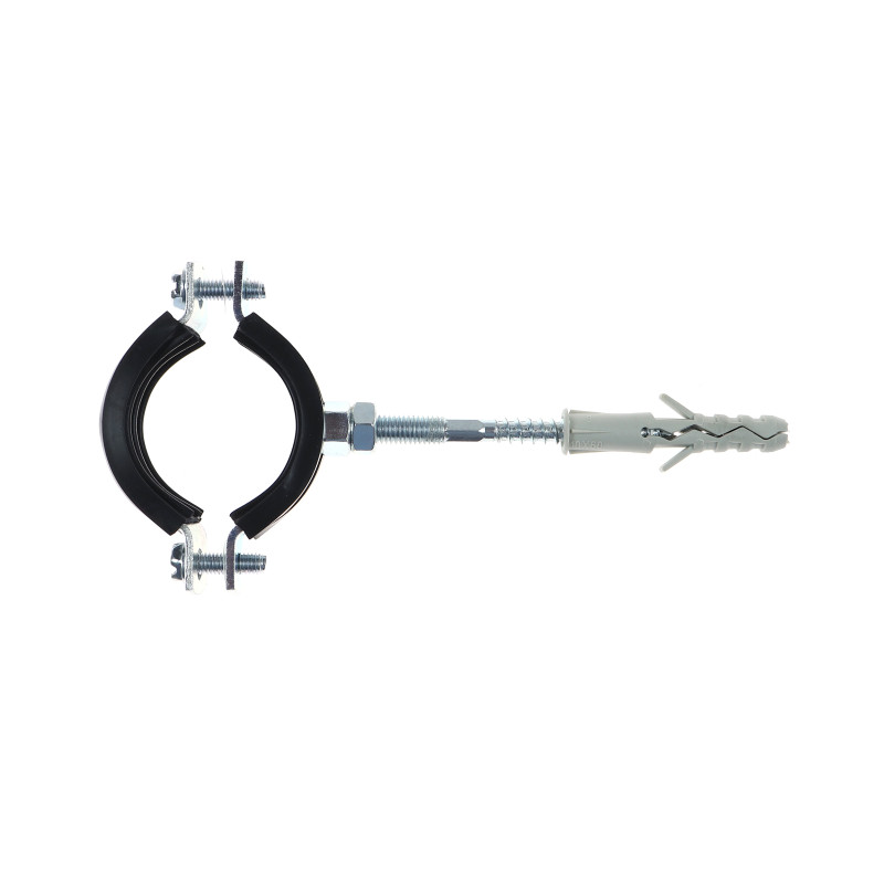Colier metalic pentru tevi, cu garnitura de cauciuc, Friulsider, 1 - 1/4 inch + diblu nylon