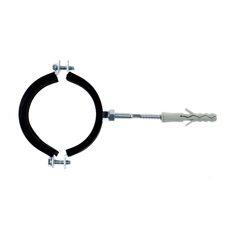 Colier metalic pentru tevi, cu garnitura de cauciuc, Friulsider, 2 - 1/2 inch + diblu nylon