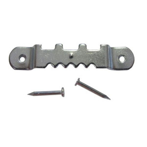 Agatatori cu dinti, pentru tablou, otel, zincat argintiu, 40 x 6 mm + cuie, set 10 bucati