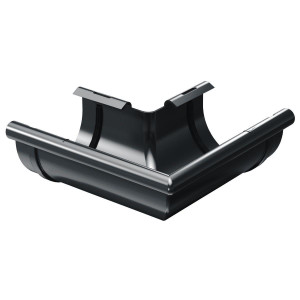 Coltar jgheab pentru sistem pluvial, Budmat Proaqua, 90 grade, unghi exterior, PVC, gri, D 75 mm