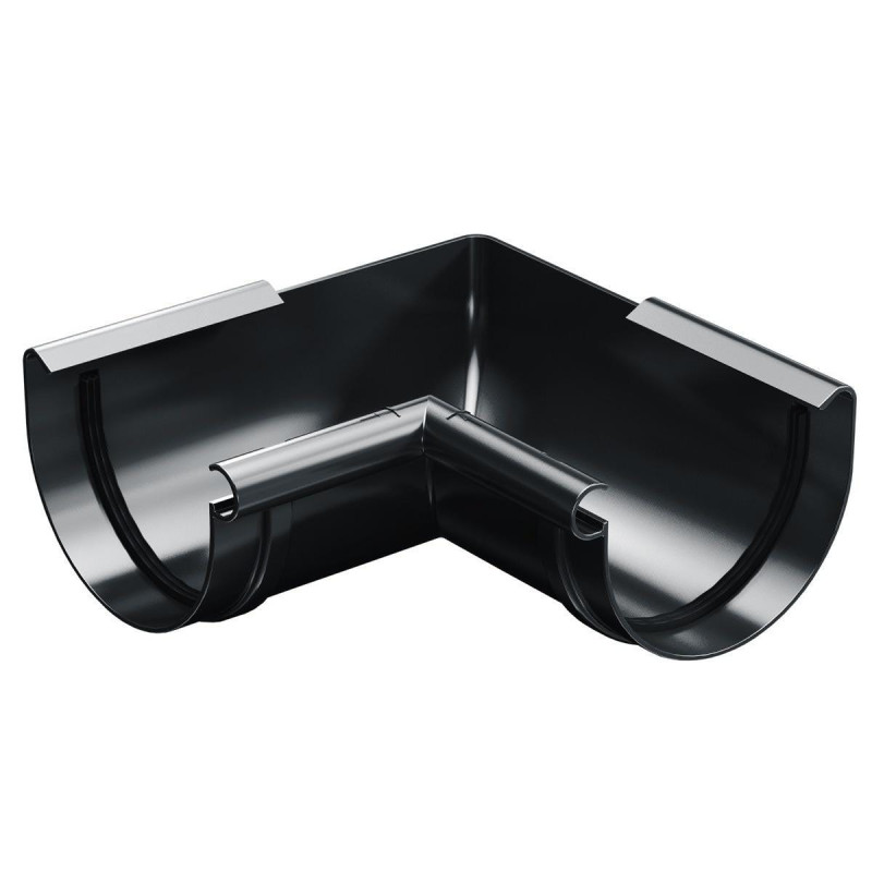 Coltar jgheab pentru sistem pluvial, Budmat Proaqua, 90 grade, unghi interior, PVC, gri, D 100 mm