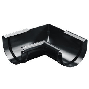Coltar jgheab pentru sistem pluvial, Budmat Proaqua, 90 grade, unghi interior, PVC, gri, D 75 mm