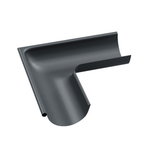 Coltar jgheab pentru sistem pluvial, exterior Bilka, 90 grade, metalic, grafit (RAL 7024), mat, D 125 mm
