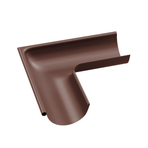 Coltar jgheab pentru sistem pluvial, exterior Bilka, 90 grade, metalic, maro ciocolatiu (RAL 8017), mat, D 125 mm