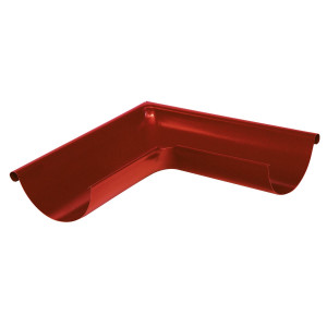 Coltar jgheab pentru sistem pluvial, exterior Bilka, 90 grade, metalic, rosu (RAL 3011), lucios, D 125 mm