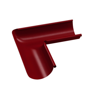 Coltar jgheab pentru sistem pluvial, interior Bilka, 90 grade, metalic, rosu (RAL 3011), lucios, D 125 mm