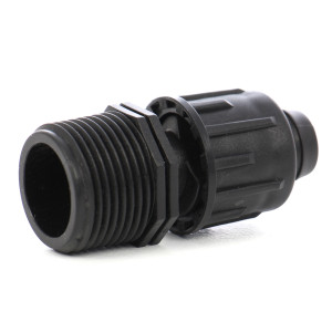 Conector pentru banda pentru irigatii prin picurare, negru, polipropilena, set 2 buc