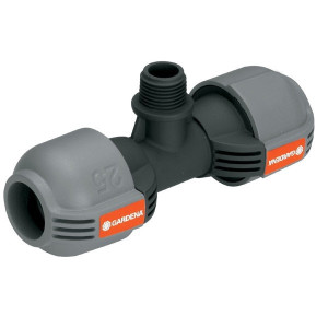 Conector T Gardena 02787-20, 25 mm, cu filet exterior, plastic, 3/4 inch