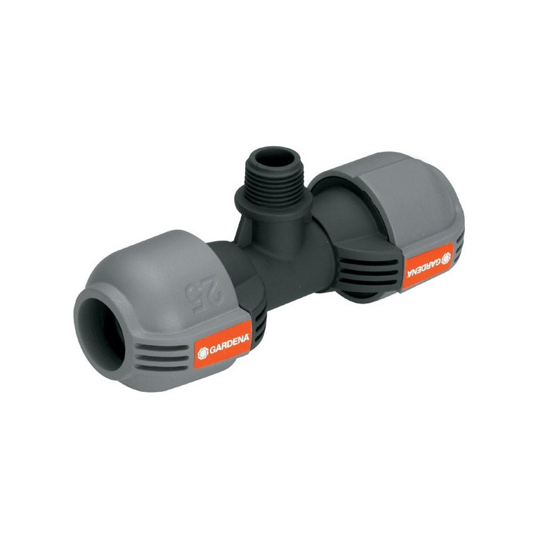 Conector T Gardena 02787-20, 25 mm, cu filet exterior, plastic, 3/4 inch