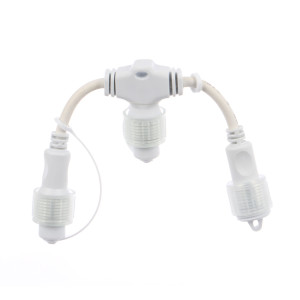 Conector T Hoff Net cablu alb