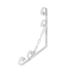 Consola decorativa, din otel, alba, 205 x 205 x 14 mm