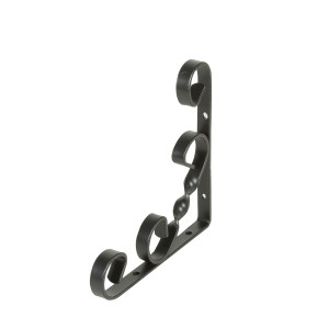 Consola decorativa, din otel, neagra, 155 x 155 x 14 mm