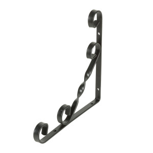 Consola decorativa, din otel, neagra, 205 x 205 x 14 mm