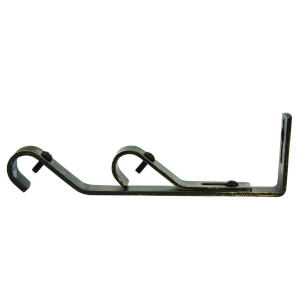 Consola galerie, dubla, fier forjat, 16 mm, negru auriu