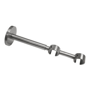 Consola galerie Romana, dubla, deschisa, extensibila, metal, argintiu satin, D 20 / 20 mm