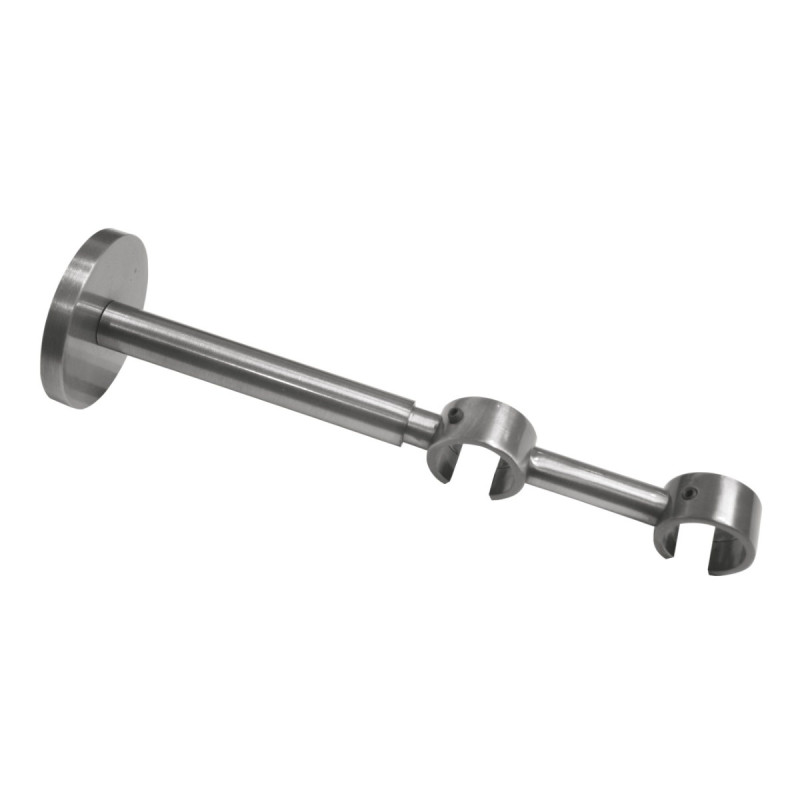 Consola galerie Romana, dubla, deschisa, extensibila, metal, argintiu satin, D 20 / 20 mm
