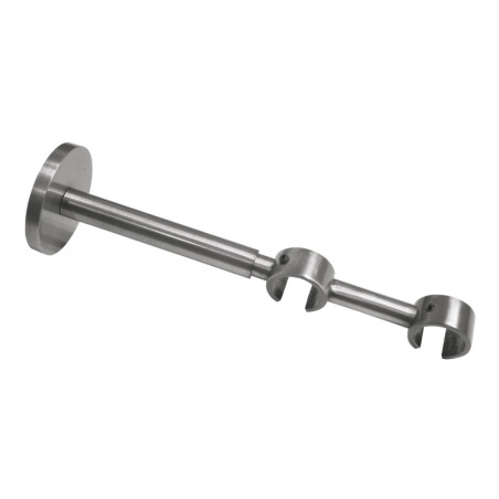 Consola galerie Romana, dubla, deschisa, extensibila, metal, argintiu satin, D 20 / 20 mm