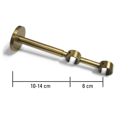 Consola galerie Romana, dubla, deschisa, extensibila, metal, auriu antic, D 20 / 20 mm