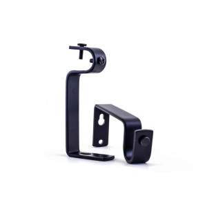 Consola galerie, simpla, metal, 19 / 20 mm, negru, 2 buc / set
