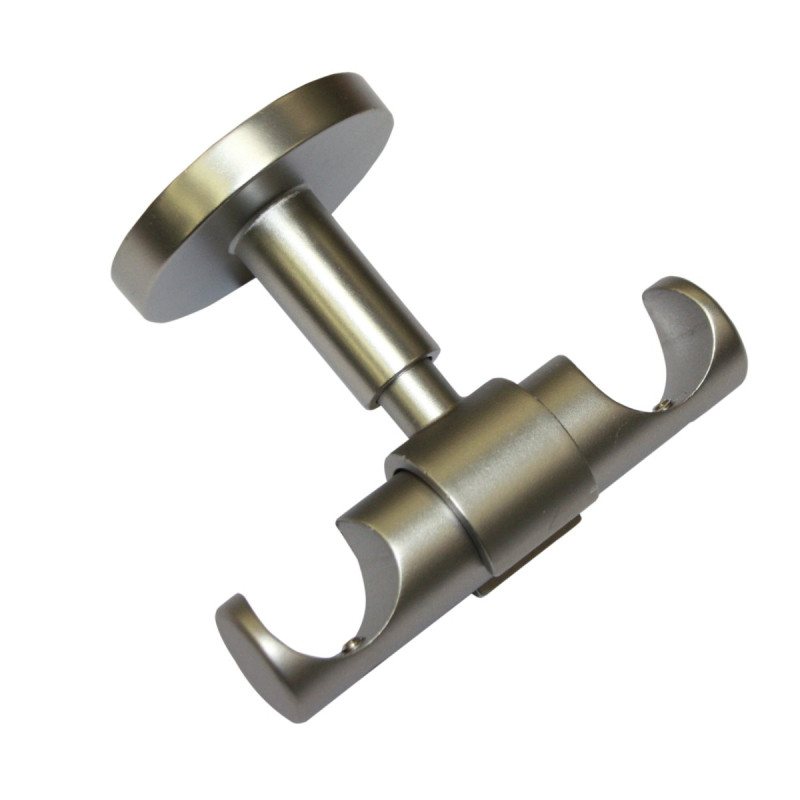Consola tavan Europa, dubla, simetrica, metal, argintiu satin, D 19 / 19 mm