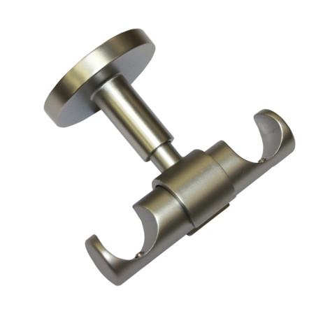 Consola tavan Europa, dubla, simetrica, metal, argintiu satin, D 19 / 19 mm