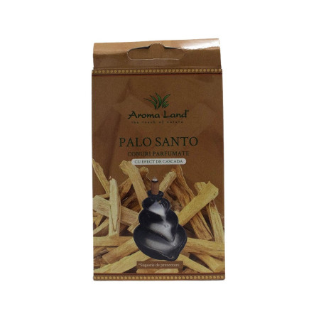 Conuri parfumate backflow, Aroma Land, rasina, lemn Palo Santo, cutie 10 bucati