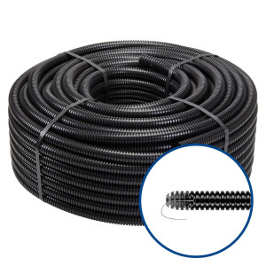 Copex / tub riflat PVC Gewiss DX15125R, D exterior 25 mm, 750 N, cu fir de tragere, rola 75 m