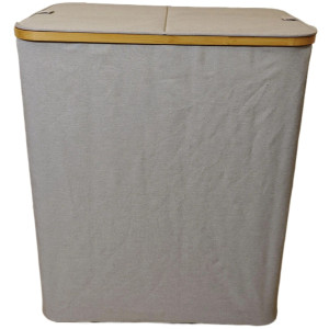 Cos de rufe Caressa SJ225, panza, gri deschis, 57 x 38 x 67 cm, 140 L