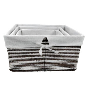 Cos depozitare K116, sfoara de hartie + material textil, dimensiuni diferite, set 3 bucati
