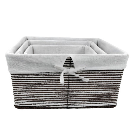 Cos depozitare K116, sfoara de hartie + material textil, dimensiuni diferite, set 3 bucati