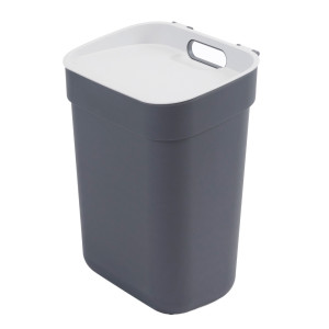 Cos gunoi Curver Ready to Collect 251937, plastic, forma dreptunghiulara, gri inchis, cu capac, 10 L