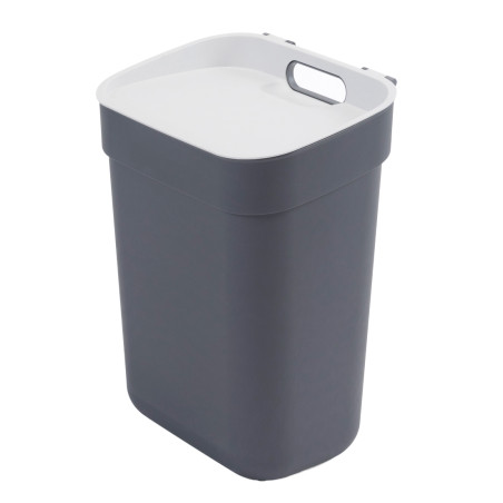 Cos gunoi Curver Ready to Collect 251937, plastic, forma dreptunghiulara, gri inchis, cu capac, 10 L