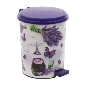 Cos gunoi Plastina 87015 nr. 2 din plastic, forma cilindrica, diverse modele, cu pedala si capac batant, 10L