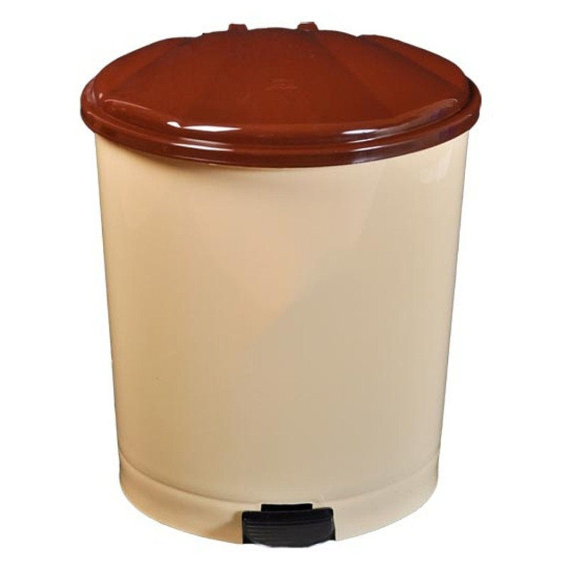 Cos gunoi Plastina din plastic, forma semiovala, diverse culori, cu pedala si capac batant, 18L