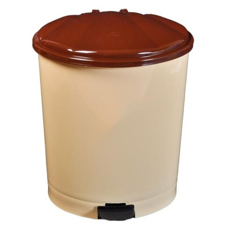 Cos gunoi Plastina din plastic, forma semiovala, diverse culori, cu pedala si capac batant, 18L