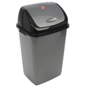 Cos gunoi Plastina Fantasy nr. 5 09705 din plastic, forma dretunghiulara, diverse culori, cu capac batant, 50L