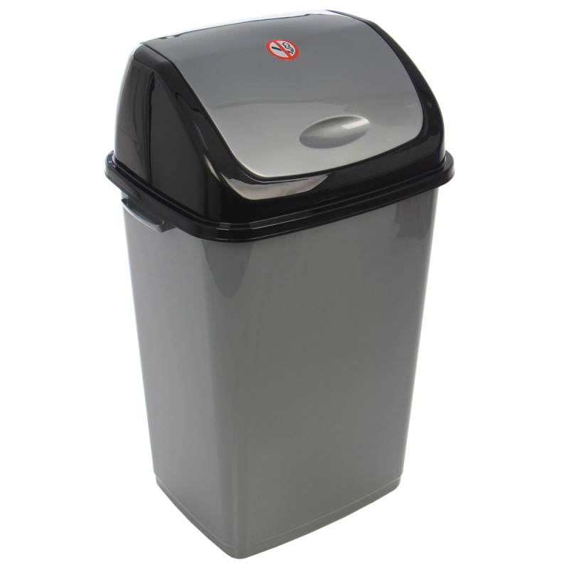 Cos gunoi Plastina Fantasy nr. 5 09705 din plastic, forma dretunghiulara, diverse culori, cu capac batant, 50L
