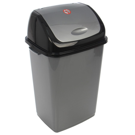 Cos gunoi Plastina Fantasy nr. 5 09705 din plastic, forma dretunghiulara, diverse culori, cu capac batant, 50L